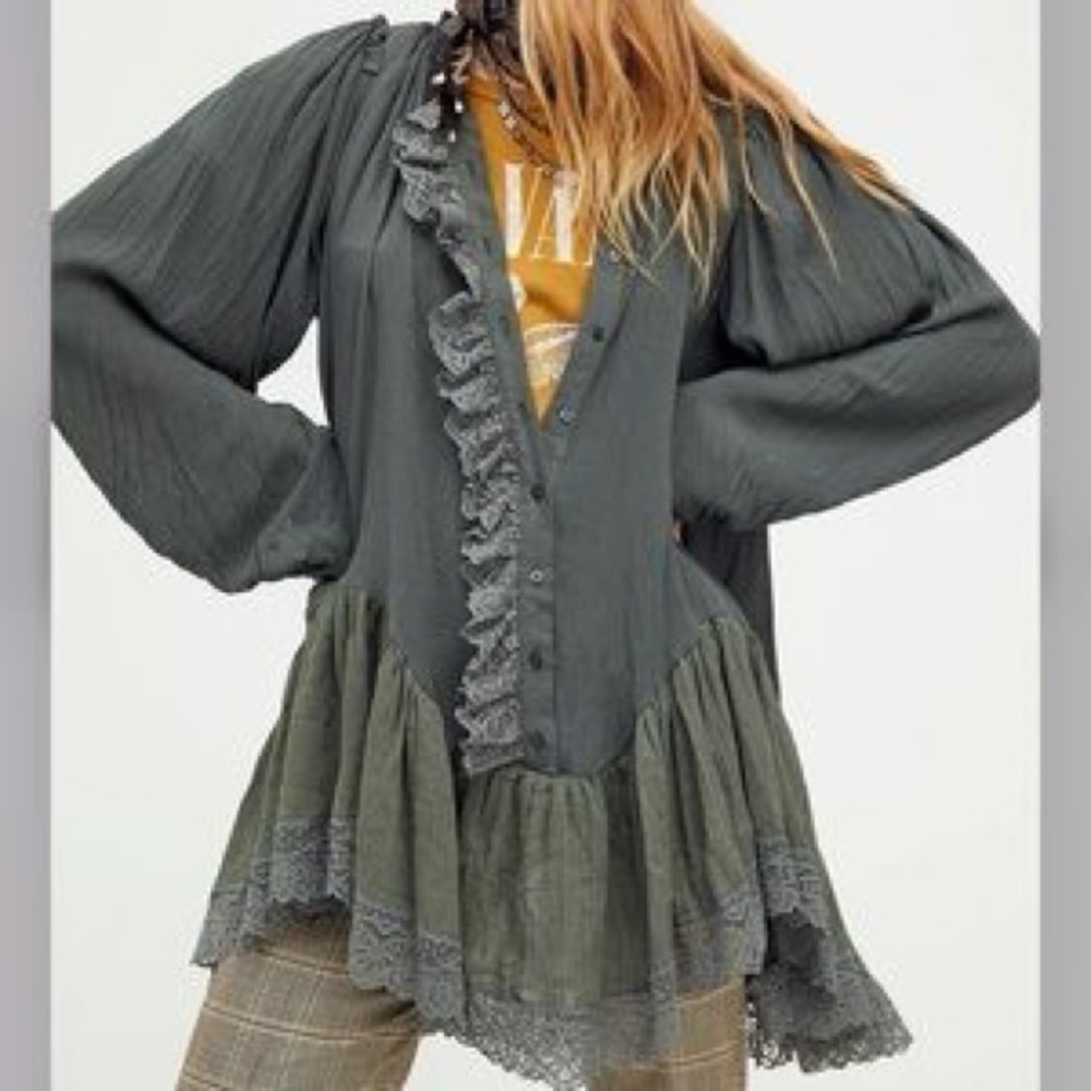 Free People Olive Green Jeanette Dress